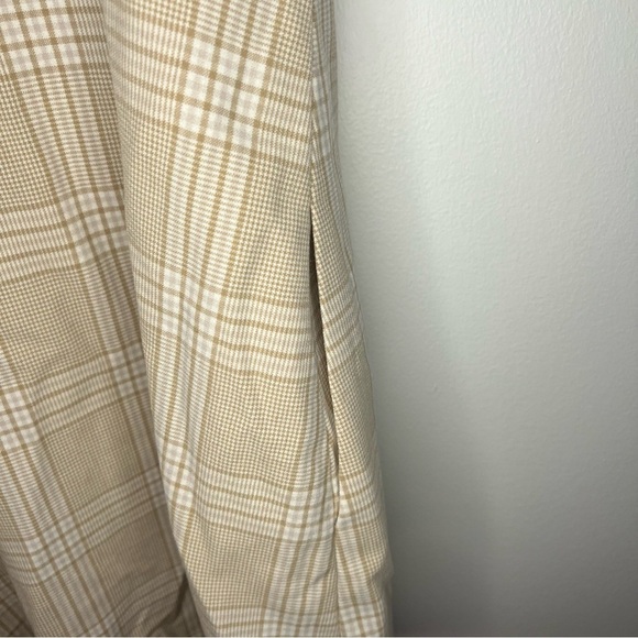 Aritzia Wilfred Beige/Tan Plaid Isabelle Mini Dress - Picture 7 of 8